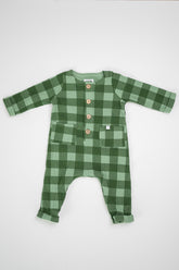 Mudpie Green Plaid Waffle Romper